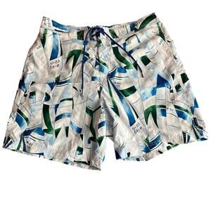 Nautica White / Blue / Green Swim Trunks Size Large